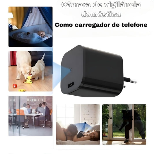 Câmera oculta em formato de carregador de celular